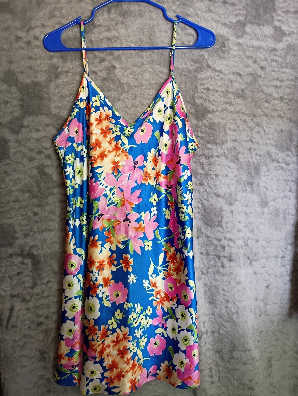 Morgan Taylor Blue Floral Slip Chemise